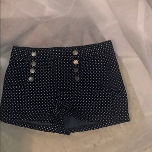 Polka dot , button up shorts, rue 21